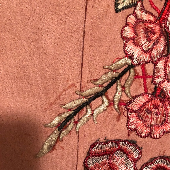 Tahari Dusty Rose Appliqué Open-Front Coat Size M - Picture 10 of 14